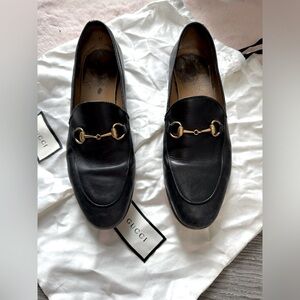 Authentic Gucci Classic Jordaan horsebit-detailed black loafers in size 8.5